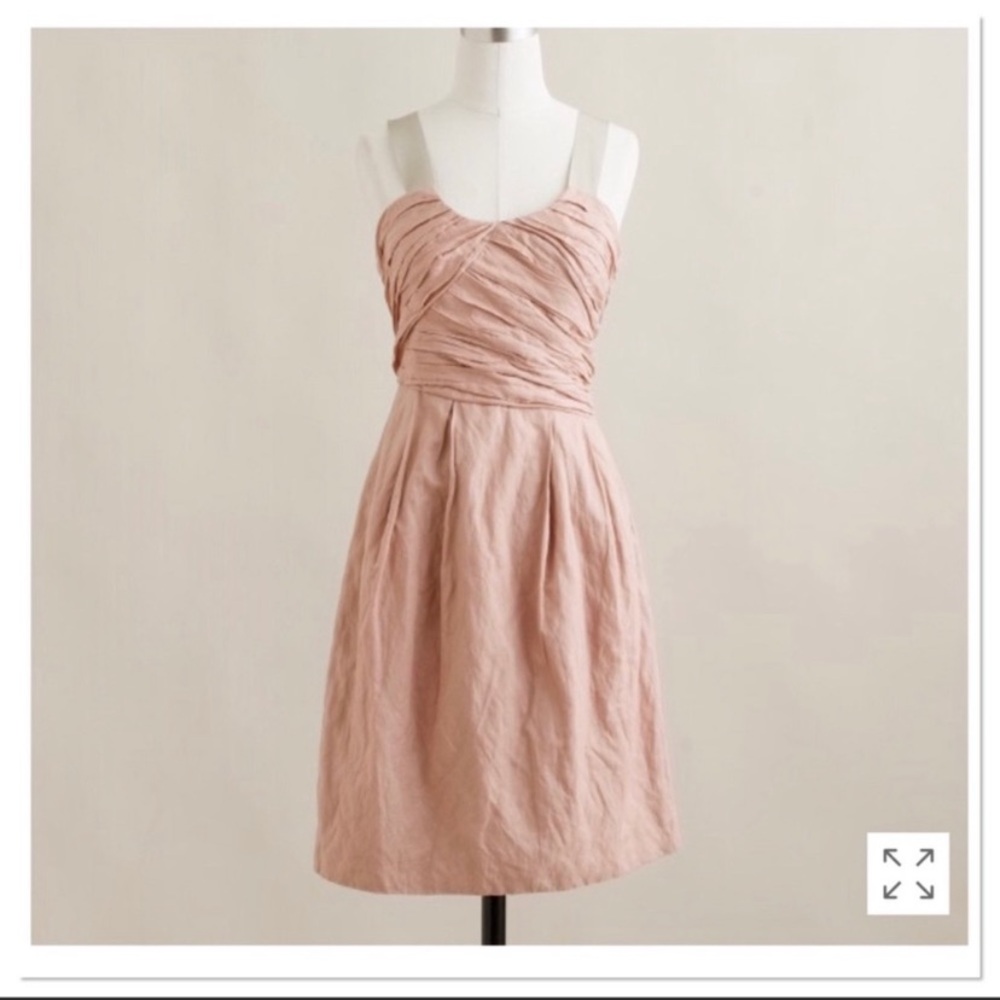 J. Crew | Vivette Blush Crinkle A-Line Ruched Dress | 8